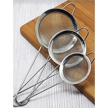 Mucit Home 3 Lü Küçük Metal Süzgeç Seti 6-7-8 cm Boyutlarda
