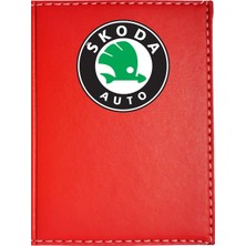 Buççin Online Mağaza Skoda Logolu Kırmızı Ruhsat Kabı