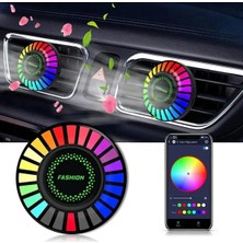 Buççin Online Mağaza Araç Içi Rgb Sese Duyarlı LED Işıklı Ekolayzer ve Koku Cihazı Yuvarlak Model 1 Adet