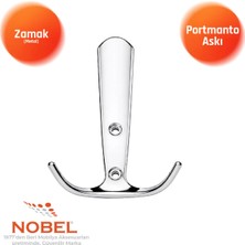 Nobel Focus Portmanto Askısı, Metal Vestiyer Askısı, 72 Gr, Dolap ve Duvar Askılığı, Krom (Vidalı)