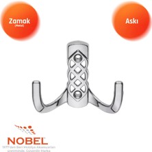 Nobel Karatay Askı, Metal Vestiyer Askısı, 49 Gr, Dolap ve Duvar Askılığı, Krom (Vidalı)