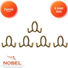 Nobel Seçil Askı, Metal Vestiyer Askısı, Antik Sari , Duvar ve Dolap Askılığı (5'li Set) Vidalı
