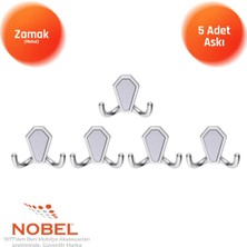 Nobel Vi̇lla Askı, Metal Vestiyer Askısı, Krom Matkrom, Duvar ve Dolap Askılığı (5'li Set) Vidalı