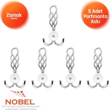 Nobel Örgü Portmanto Askısı, Metal Vestiyer Askısı, Krom, Duvar ve Dolap Askılığı (5'li Set) Vidalı