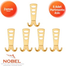 Nobel Seylan Portmanto Askısı, Metal Vestiyer Askısı, Altin, Duvar ve Dolap Askılığı (5'li Set) Vidalı