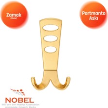 Nobel Seylan Portmanto Askısı, Metal Vestiyer Askısı, 110 Gr, Dolap ve Duvar Askılığı, Altin (Vidalı)