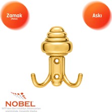 Nobel Sarikli Askı, Metal Vestiyer Askısı, 27 Gr, Dolap ve Duvar Askılığı, Altin (Vidalı)