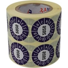 Die Grup Vellum Tarih Seçme Etiketi 30MM x 30MM Ruloda 1000 Adet (Mor, 2026)