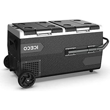 Die Grup 95 Litre Kapasiteli Çift Bölmeli Akülü Oto Buzdolabı, 12/24 Volt