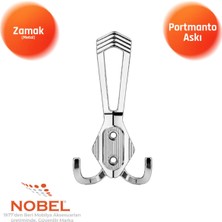 Nobel Has Portmanto Askısı, Metal Vestiyer Askısı, 50 Gr, Dolap ve Duvar Askılığı, Krom (Vidalı)
