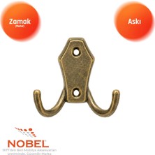 Nobel Ri̇ko Askı, Metal Vestiyer Askısı, 54 Gr, Dolap ve Duvar Askılığı, Anti̇k Sari (Vidalı)
