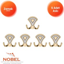 Nobel Di̇lay Askı, Metal Vestiyer Askısı, Altin Matkrom, Duvar ve Dolap Askılığı (5'li Set) Vidalı