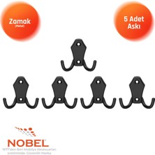 Nobel Ri̇ko Askı, Metal Vestiyer Askısı, Matsiyah, Duvar ve Dolap Askılığı (5'li Set) Vidalı