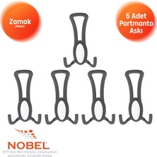 Nobel Seçi̇l Portmanto Askısı, Metal Vestiyer Askısı, Matsiyah , Duvar ve Dolap Askılığı (5'li Set) Vidalı