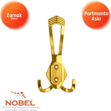 Nobel Has Portmanto Askısı, Metal Vestiyer Askısı, 50 Gr, Dolap ve Duvar Askılığı, Altin (Vidalı)