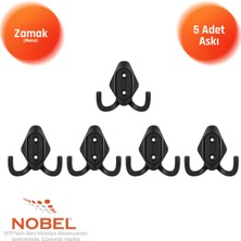 Nobel Has Askı, Metal Vestiyer Askısı, Matsiyah, Duvar ve Dolap Askılığı (5'li Set) Vidalı