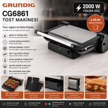 Grundig Cg 6861 2000W Tost ve Izgara Makinesi