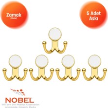 Nobel Mi̇sket Askı, Metal Vestiyer Askısı, Altin, Duvar ve Dolap Askılığı (5'li Set) Vidalı
