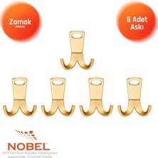 Nobel Seylan Askı, Metal Vestiyer Askısı, Altin, Duvar ve Dolap Askılığı (5'li Set) Vidalı