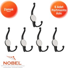 Nobel Mi̇sket Portmanto Askısı, Metal Vestiyer Askısı, Matsiyah , Duvar ve Dolap Askılığı (5'li Set) Vidalı