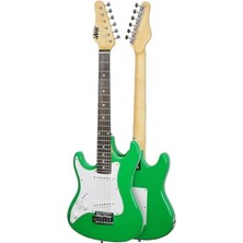 Die Grup Amfili 3/4 Elektro Gitar Seti, 8-12 Yaş Için, Yeşil Renk