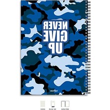 Die Grup Çizgili A4 Defter - 200 Sayfa, Never Energy