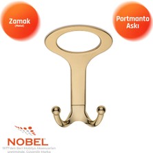 Nobel Melon Açik Portmanto Askısı, Metal Vestiyer Askısı, 41 Gr, Dolap ve Duvar Askılığı, Altin (Vidalı)