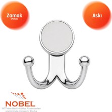 Nobel Mi̇sket Askı, Metal Vestiyer Askısı, 51 Gr, Dolap ve Duvar Askılığı, Krom (Vidalı)