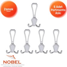 Nobel Vi̇lla Portmanto Askısı, Metal Vestiyer Askısı, Krom Matkrom, Duvar ve Dolap Askılığı (5'li Set) Vidalı