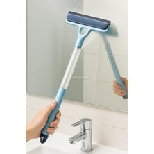 Die Grup Busstier 4 In 1 Spreyli Cam Temizleyici Çekçek ve Fırça Aparatı Su Hazneli Pratik Camsil Çok Fonksiyonlu Pencere Banyo Ayna Temizlik Aracı