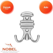 Nobel Kemerli̇ Askı, Metal Vestiyer Askısı, 64 Gr, Dolap ve Duvar Askılığı, Krom (Vidalı)