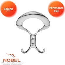 Nobel Üçgen Portmanto Askısı, Metal Vestiyer Askısı, 40 Gr, Dolap ve Duvar Askılığı, Krom (Vidalı)