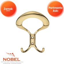 Nobel Üçgen Portmanto Askısı, Metal Vestiyer Askısı, 40 Gr, Dolap ve Duvar Askılığı, Altin (Vidalı)