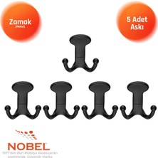 Nobel Melon Askı, Metal Vestiyer Askısı, Matsiyah, Duvar ve Dolap Askılığı (5'li Set) Vidalı