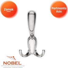 Nobel Ari̇s Portmanto Askısı, Metal Vestiyer Askısı, 80 Gr, Dolap ve Duvar Askılığı, Matkrom (Vidalı)