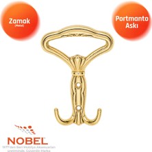 Nobel Klasi̇k Portmanto Askısı, Metal Vestiyer Askısı, 40 Gr, Dolap ve Duvar Askılığı, Altin (Vidalı)