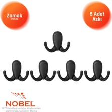 Nobel Ari̇s Askı, Metal Vestiyer Askısı, Matsiyah, Duvar ve Dolap Askılığı (5'li Set) Vidalı