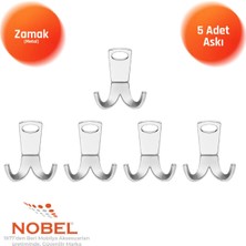 Nobel Seylan Askı, Metal Vestiyer Askısı, Krom, Duvar ve Dolap Askılığı (5'li Set) Vidalı