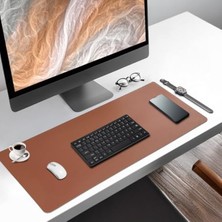 Die Grup Dikişli Kenar Büyük Boy Çift Yönlü Kullanım Mouse Pad, Kahverengi