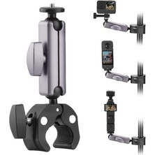 Die Grup Kamera Bisiklet ve Motosiklet Gidon Montaj, Alünyum Alaşımlı Kelepçe, 360°, INSTA360 ile Uyumlu X5 X4 X3 Ace  Go 3s, Djı Osmo 2 Mobile 7p Action 5  4 3 ile Uyumlu, Mm1, Gri