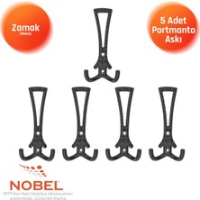 Nobel Enez Portmanto Askısı, Metal Vestiyer Askısı, Matsiyah, Duvar ve Dolap Askılığı (5'li Set) Vidalı