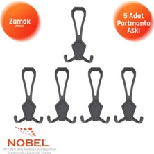 Nobel Vi̇lla Portmanto Askısı, Metal Vestiyer Askısı, Matsiyah, Duvar ve Dolap Askılığı (5'li Set) Vidalı