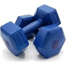 Die Grup Mavi Pvc Kaplamalı 2 Adet Dumbbell Seti