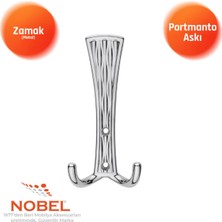 Nobel Emet Portmanto Askısı, Metal Vestiyer Askısı, 50 Gr, Dolap ve Duvar Askılığı, Krom (Vidalı)