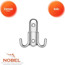 Nobel Roket Askı, Metal Vestiyer Askısı, 37 Gr, Dolap ve Duvar Askılığı, Krom (Vidalı)