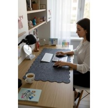 Die Grup Kıvrımlı Kenarlı Keçe Mouse Pad - 98X45 cm Antrasit