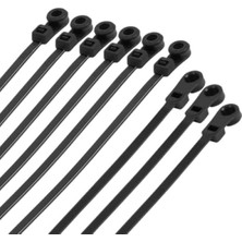 Die Grup Delikli Vida Kablo Bağı Plastik Kelepçe 100'LÜ Paket - Siyah, 3.6X150MM
