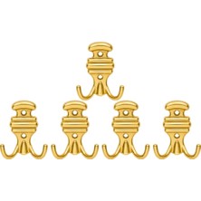 Nobel Kemerli̇ Askı, Metal Vestiyer Askısı, Altin, Duvar ve Dolap Askılığı (5'li Set) Vidalı
