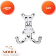 Nobel Enez Askı, Metal Vestiyer Askısı, 65 Gr, Dolap ve Duvar Askılığı, Krom (Vidalı)