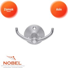 Nobel Fonksi̇yonel Askı, Metal Vestiyer Askısı, 59 Gr, Dolap ve Duvar Askılığı, Krom (Vidalı)
